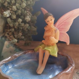 Fairy (Green) sitting with Bunny