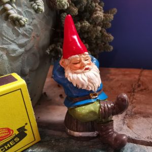 Gnome Sleeping on Barrel on stake