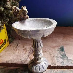 Birdbath with Squirrel